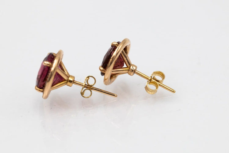 Boucles d'oreilles Boucles d'oreilles en or rose avec tourmalines et diamants 58 Facettes 12189