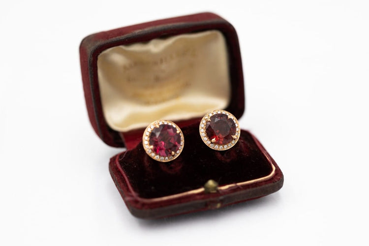 Boucles d'oreilles Boucles d'oreilles en or rose avec tourmalines et diamants 58 Facettes 12189