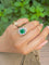 Bague 56 Pompadour - Bague en or blanc, émeraude et diamants 58 Facettes pompa s