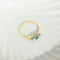 Bague 54 Bague vintage en or jaune 585 avec émeraude et diamants 58 Facettes