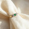 Bague 54 Bague vintage en or jaune 585 avec émeraude et diamants 58 Facettes