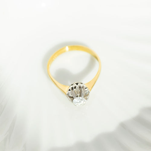Bague 59 Solitaire - Bague en or jaune et diamant 0,50 ct 58 Facettes