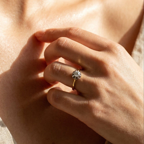 Bague 59 Solitaire - Bague en or jaune et diamant 0,50 ct 58 Facettes