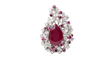 Bague 54 Bague cocktail en or blanc 18 ct rubis et diamants 58 Facettes 32888