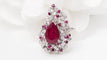 Bague 54 Bague cocktail en or blanc 18 ct rubis et diamants 58 Facettes 32888