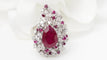 Bague 54 Bague cocktail en or blanc 18 ct rubis et diamants 58 Facettes 32888