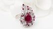 Bague 54 Bague cocktail en or blanc 18 ct rubis et diamants 58 Facettes 32888