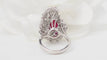 Bague 54 Bague cocktail en or blanc 18 ct rubis et diamants 58 Facettes 32888