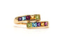 Bague 54 Bague contemporaine en or jaune 18 carats, grenats, citrines, améthystes, péridots et topazes 58 Facettes B881