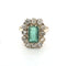 Bague 53 Bague en or jaune avec diamants et émeraude centrale 58 Facettes 377/26 C