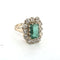 Bague 53 Bague en or jaune avec diamants et émeraude centrale 58 Facettes 377/26 C
