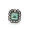 Bague 55 Bague en or jaune avec diamants et émeraude 58 Facettes 377/26 B
