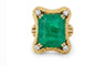 Bague 52 Bague en or 750, émeraude et diamants 58 Facettes Guimel bague emeraude