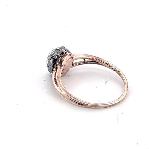 Bague 54 Bague en or rose 18 ct et argent avec diamant 58 Facettes 140/26 C