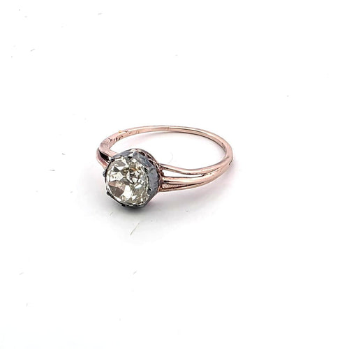 Bague 54 Bague en or rose 18 ct et argent avec diamant 58 Facettes 140/26 C