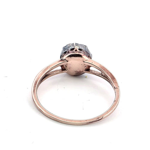 Bague 54 Bague en or rose 18 ct et argent avec diamant 58 Facettes 140/26 C