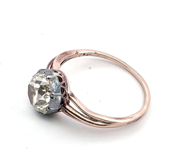 Bague 54 Bague en or rose 18 ct et argent avec diamant 58 Facettes 140/26 C