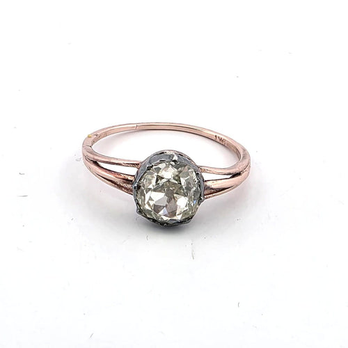 Bague 54 Bague en or rose 18 ct et argent avec diamant 58 Facettes 140/26 C