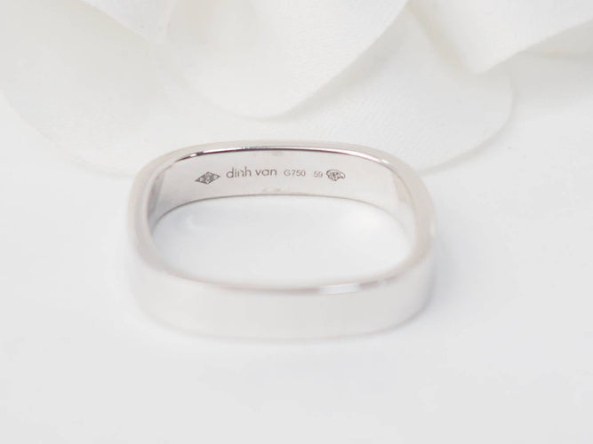 Bague 57 Dinh Van - Bague carrée en or blanc 58 Facettes 32037