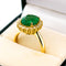 Bague 55 Bague cluster victorienne en or jaune 18k, émeraude et diamants 58 Facettes C1A17C6B35DA4811AFC6280F5189961A