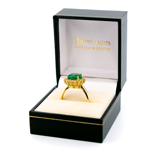 Bague 55 Bague cluster victorienne en or jaune 18k, émeraude et diamants 58 Facettes C1A17C6B35DA4811AFC6280F5189961A