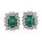 Boucles d'oreilles Boucles d'oreilles en or blanc, émeraudes IGI et diamants 58 Facettes G3957