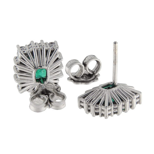 Boucles d'oreilles Boucles d'oreilles en or blanc, émeraudes IGI et diamants 58 Facettes G3957