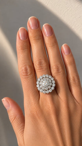 Bague 60 Bague marguerite en platine et diamants 58 Facettes Bague 05