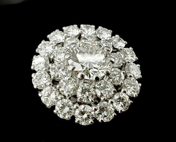 Bague 60 Bague marguerite en platine et diamants 58 Facettes Bague 05