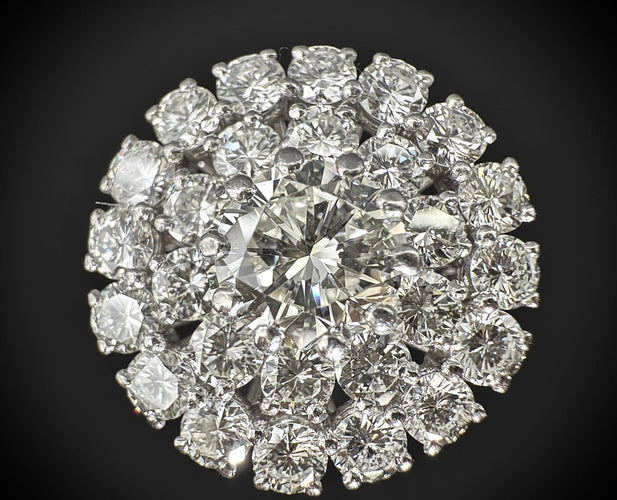 Bague 60 Bague marguerite en platine et diamants 58 Facettes Bague 05