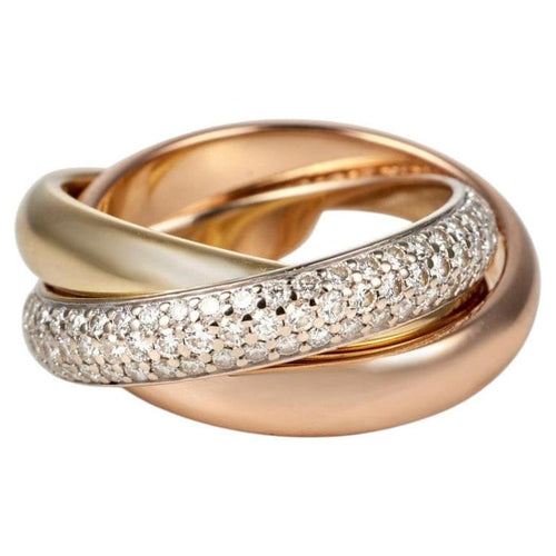 Bague Cartier Trinity - Bague en trois ors 18k et diamants 58 Facettes 232