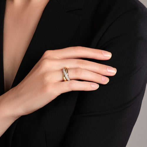 Bague Cartier Trinity - Bague en trois ors 18k et diamants 58 Facettes 232