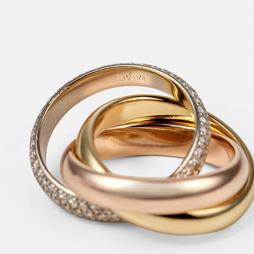 Bague Cartier Trinity - Bague en trois ors 18k et diamants 58 Facettes 232