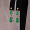 Boucles d'oreilles Boucles d'oreilles pendantes en or jaune 14 ct, émeraudes et diamants 58 Facettes E015