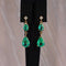 Boucles d'oreilles Boucles d'oreilles pendantes en or jaune 14 ct, émeraudes et diamants 58 Facettes E015