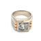 Bague 54 Bague en or jaune et blanc 18 kt avec diamant 58 Facettes 380/26 A