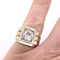 Bague 54 Bague en or jaune et blanc 18 kt avec diamant 58 Facettes 380/26 A