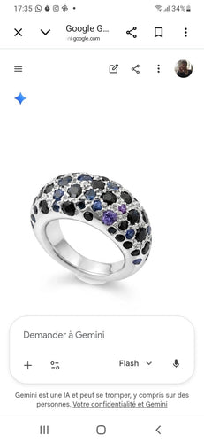Bague 57 Bague pavée de saphirs en or 750 58 Facettes Bague guimel pavee de saphirs