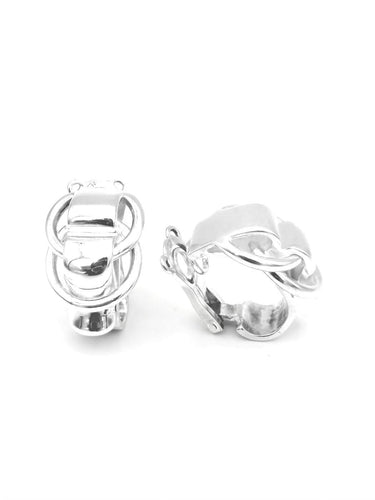 Boucles d'oreilles Hermès Deux anneaux - Boucles d'oreilles vintage en argent 58 Facettes HERMES BO