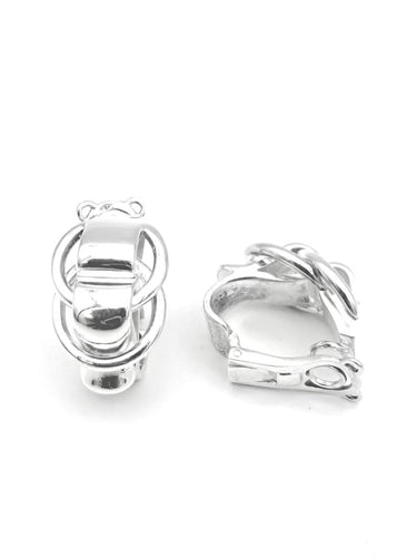 Boucles d'oreilles Hermès Deux anneaux - Boucles d'oreilles vintage en argent 58 Facettes HERMES BO