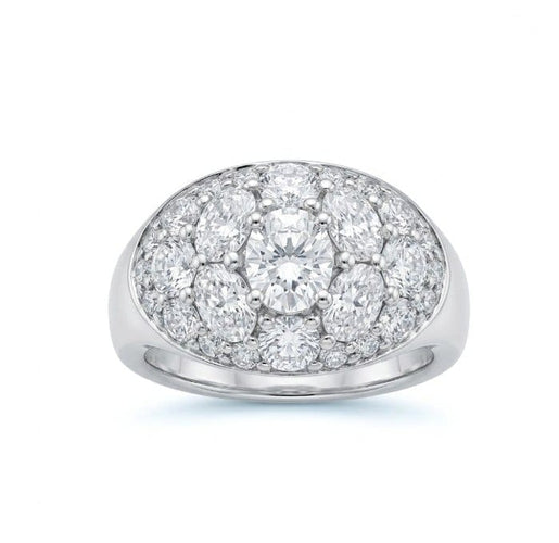 Bague 51 Bague pavée en or blanc et diamants 58 Facettes Bague diamants.