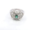 Bague 52 Bague en or blanc 18 ct avec diamants et émeraude 58 Facettes 296/26 A