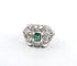 Bague 52 Bague en or blanc 18 ct avec diamants et émeraude 58 Facettes 296/26 A