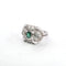 Bague 52 Bague en or blanc 18 ct avec diamants et émeraude 58 Facettes 296/26 A