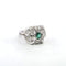 Bague 52 Bague en or blanc 18 ct avec diamants et émeraude 58 Facettes 296/26 A
