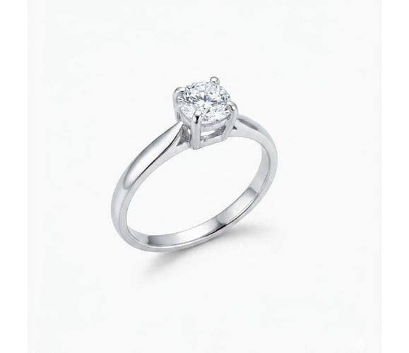 Bague 50 Solitaire - Bague en or blanc 750 et diamant 0,65 ct 58 Facettes Solitaire 4 griffes 0.65 cts