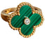 Bague 50 Van Cleef & Arpels Vintage Alhambra - Bague en or jaune et malachite 58 Facettes jnci49