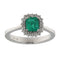 Bague 53 Bague en or blanc avec émeraude et diamants 58 Facettes G3956
