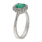 Bague 53 Bague en or blanc avec émeraude et diamants 58 Facettes G3956