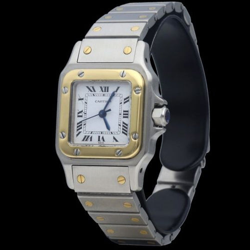 Montre Cartier Santos - Montre dame en or jaune 18 ct et acier 58 Facettes MT46892